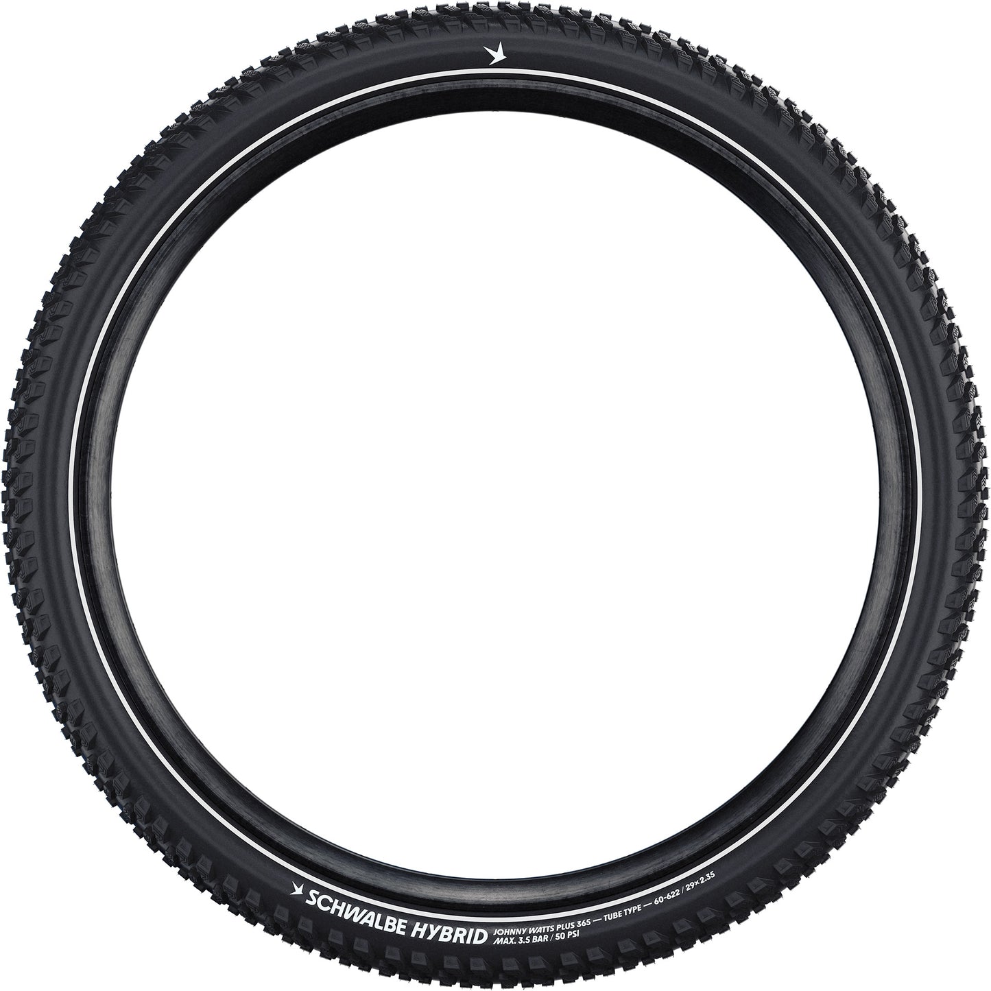 Schwalbe vouwband johnny watts plus hybrid 365 60-584 +r zwart