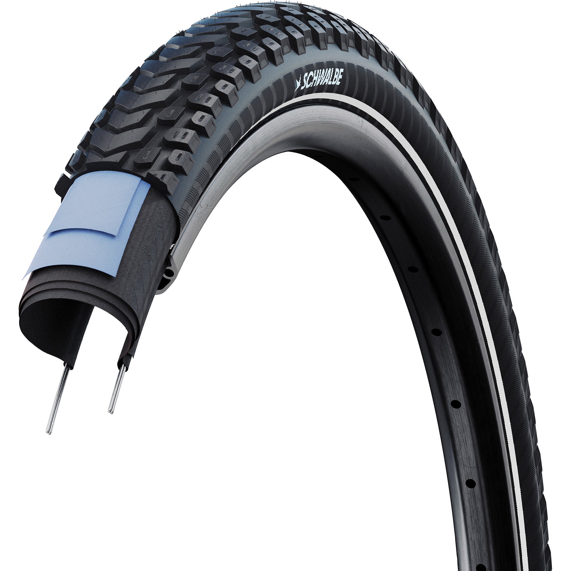 Schwalbe marathon mondial pro - tlr - addix - dd - v-guard - 27.5x2.40 - black + reflex