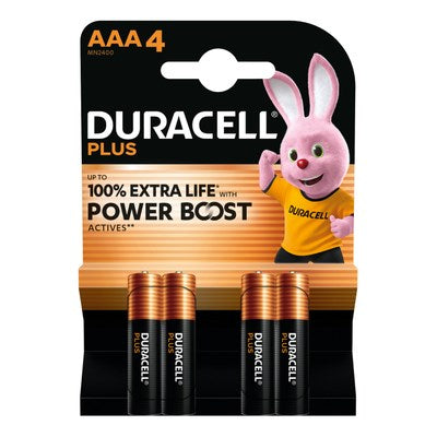 Duracell batterij aaa 2400mah 1,5v lr03 power boost (4st)