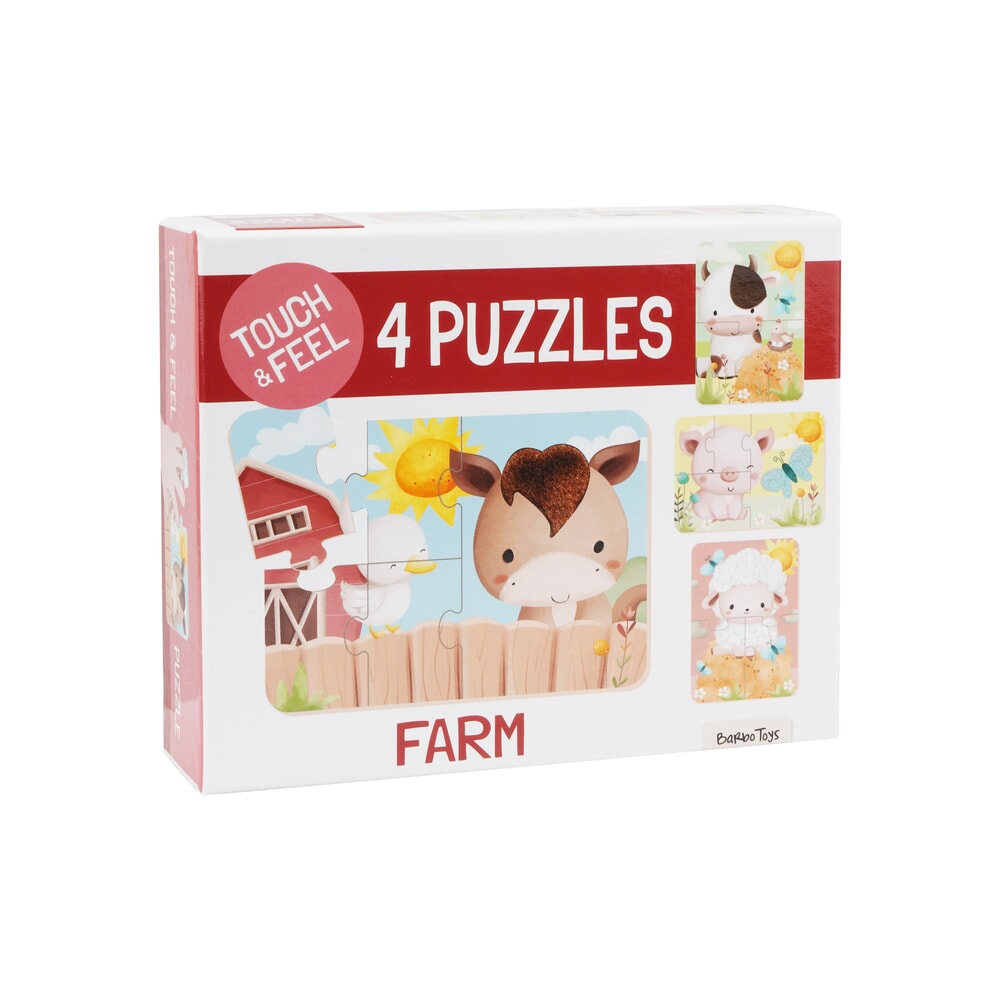 Barbo toys boerderij touch feel puzzels (5609)