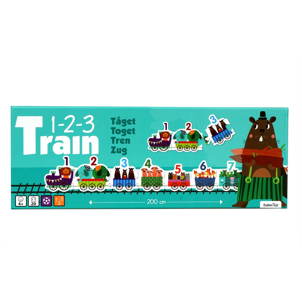 Barbo toys dieren puzzel trein -123 barbotoys (5870)