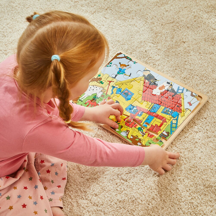 Barbo toys pippi houten ingelijste puzzel - fsc (8602)