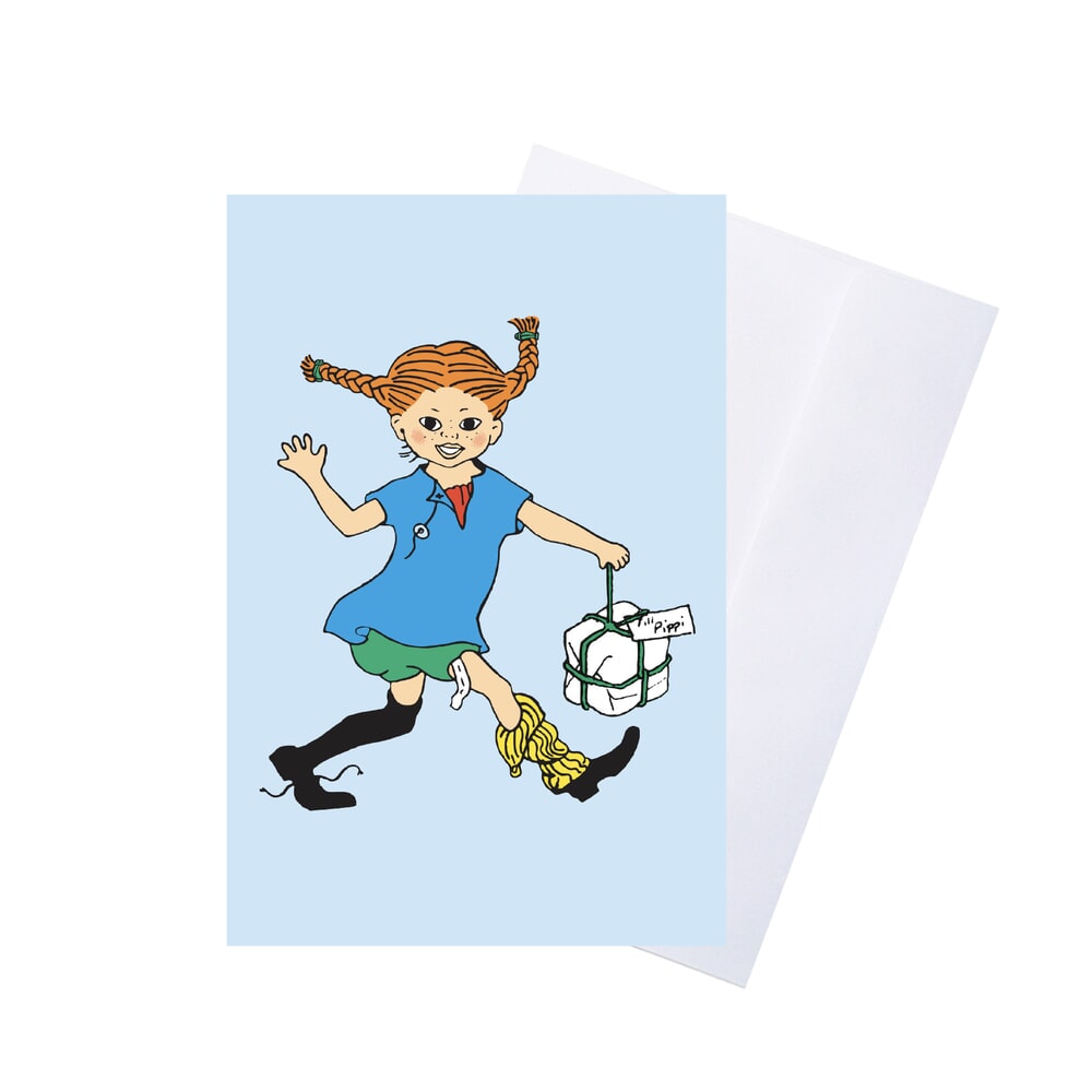Barbo toys pippi wenskaart met envelop - roze (8616)