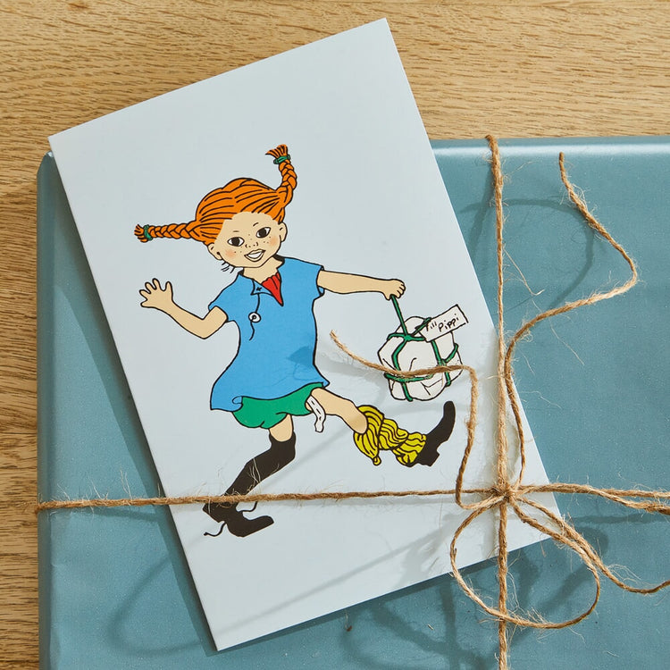 Barbo toys pippi wenskaart met envelop - roze (8616)