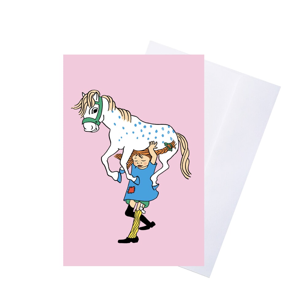 Barbo toys pippi wenskaart met envelop - blauw (8617)