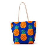 Pineapple print canvas strandtas - afbeelding 1
