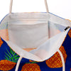 Pineapple print canvas strandtas