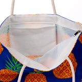 Pineapple print canvas strandtas - afbeelding 2