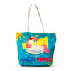 Vakantie vibes eenhoorn canvas strandtas