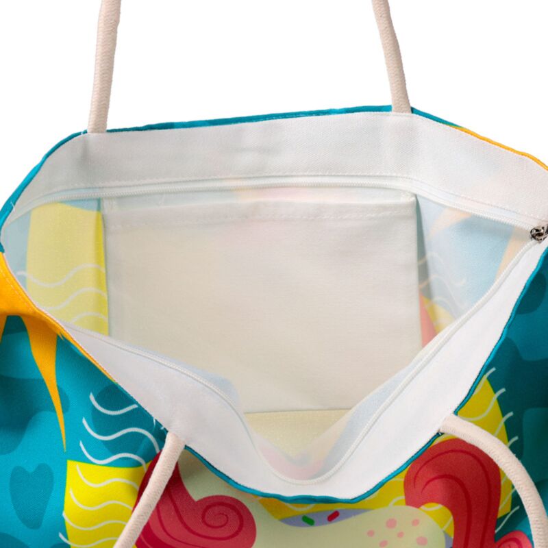 Vakantie vibes eenhoorn canvas strandtas