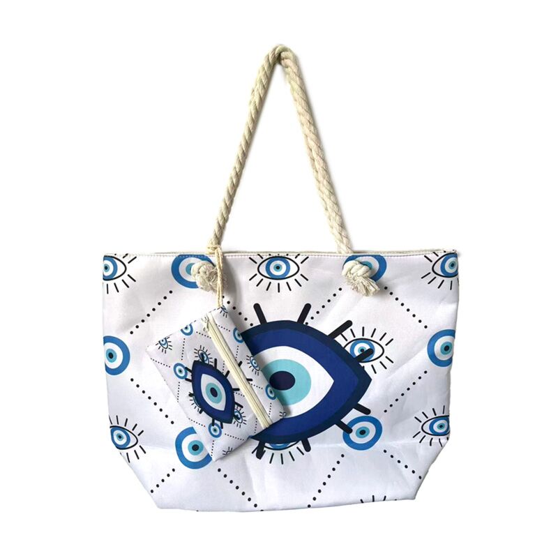 Ovaal bescherming evil eye strandtas etui set