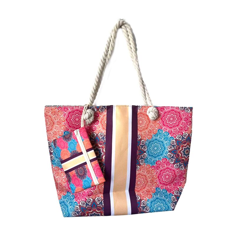 Meerkleurig mandala strandtas etui set