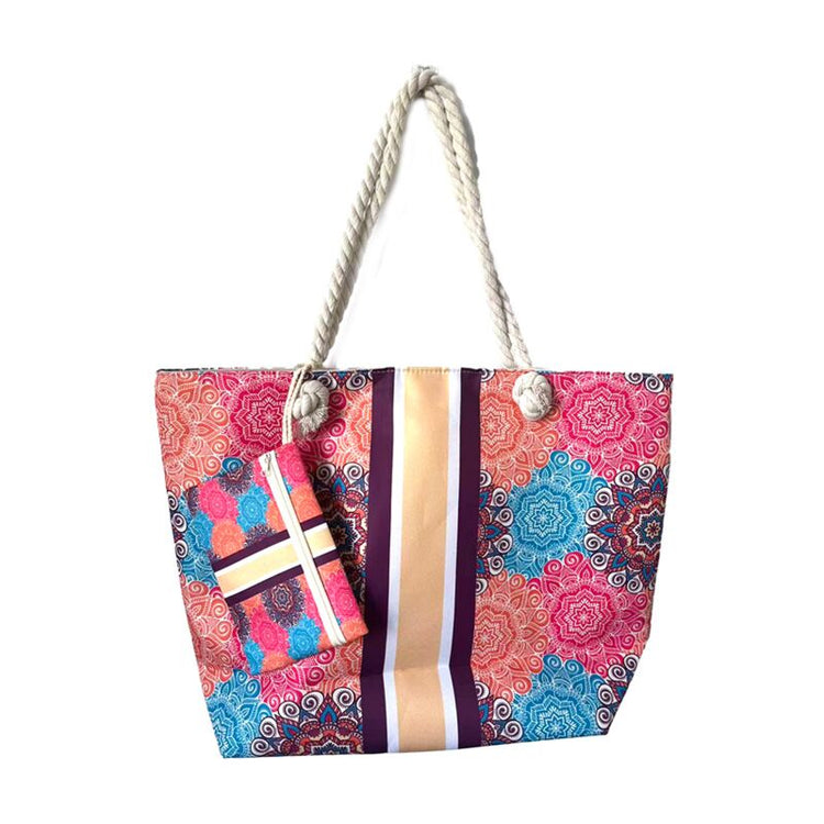 Meerkleurig mandala strandtas etui set