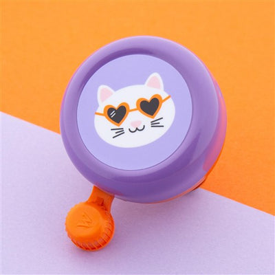 Qibbel widek kinder bel poes funky cat oranje paars op kaart