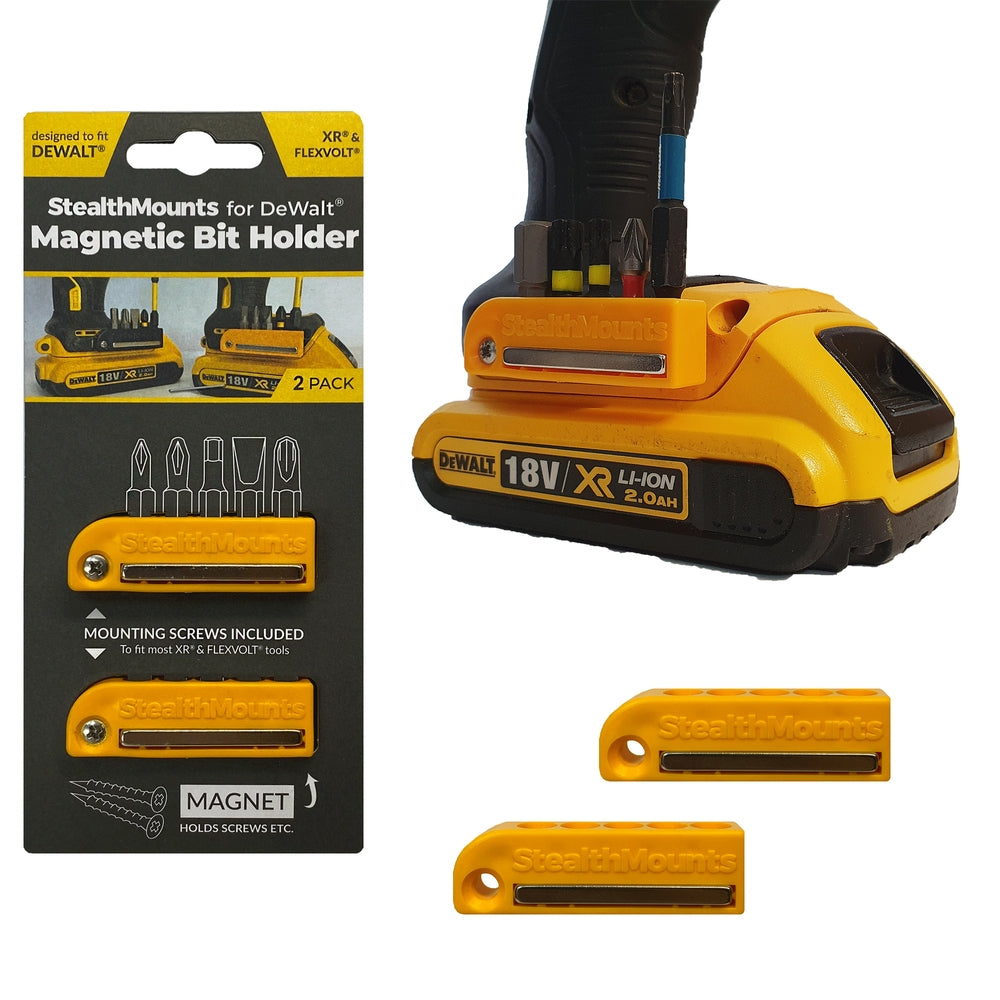 Stealthmounts bithouder voor dewalt | geel | 2 stuks - bh-dw-ylw-2