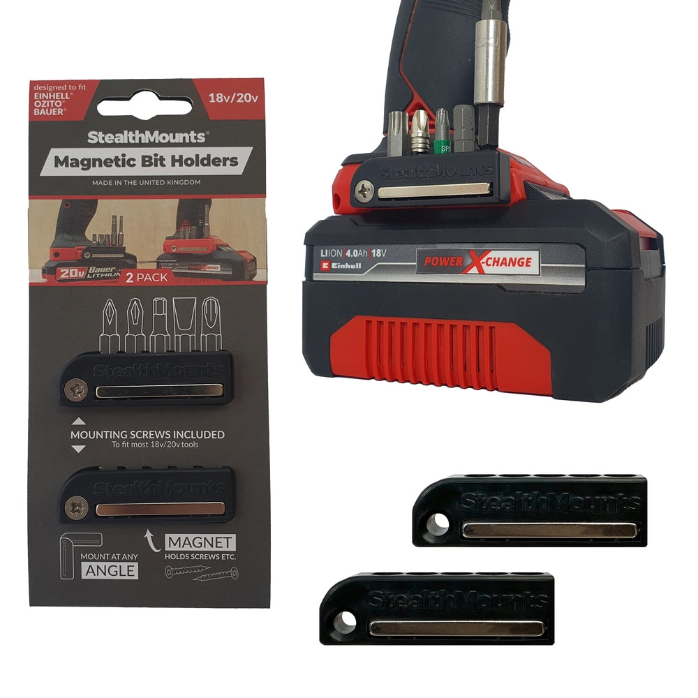 Stealthmounts bithouder voor ozito einhell bauer | zwart | 2 stuks - bh-eob-blk-2