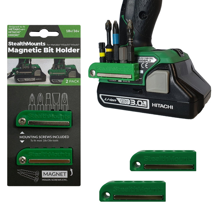 Stealthmounts bithouder voor hikoki metabo hpt hitachi | groen | 2 stuks - bh-mhh-grn-2