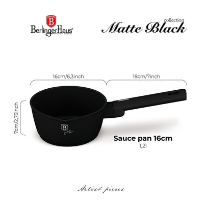 Berlingerhaus sauspan mat zwart 16cm