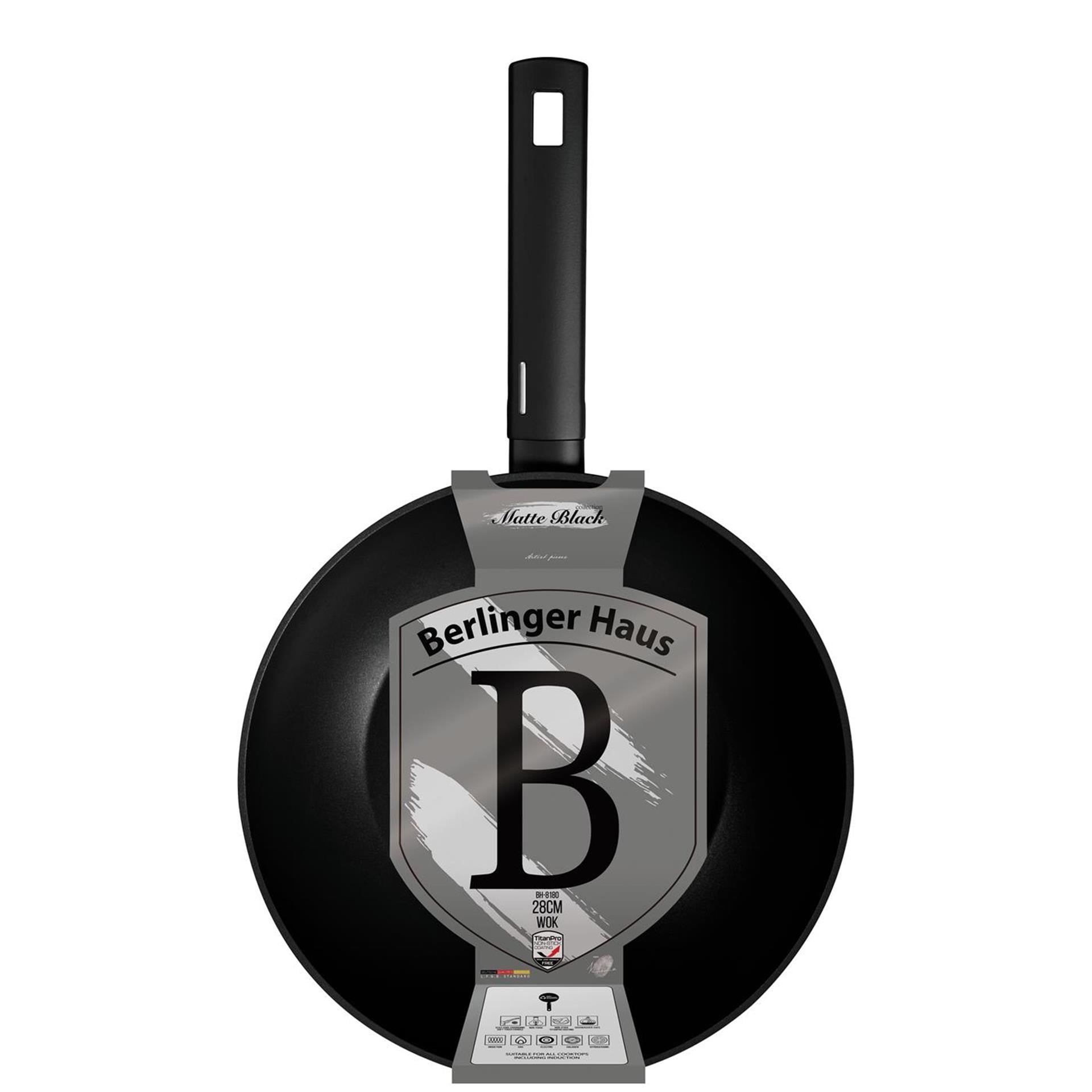 Berlingerhaus wokpan mat zwart 28cm