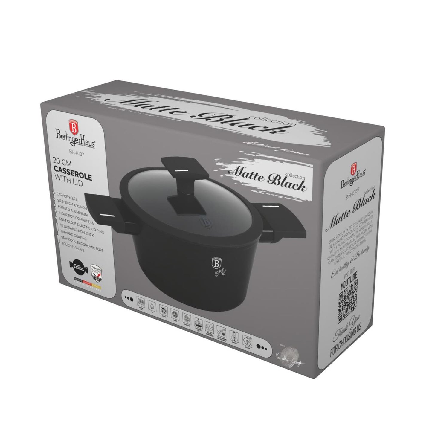 Berlingerhaus braadpan met deksel 20cm