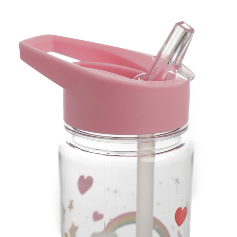 Regenboog eenhoorn tritan flip straw waterfles 550ml
