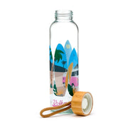 Volkswagen busje vw t1 waves 500ml duurzame glazen waterfles bamboe deksel - afbeelding 2