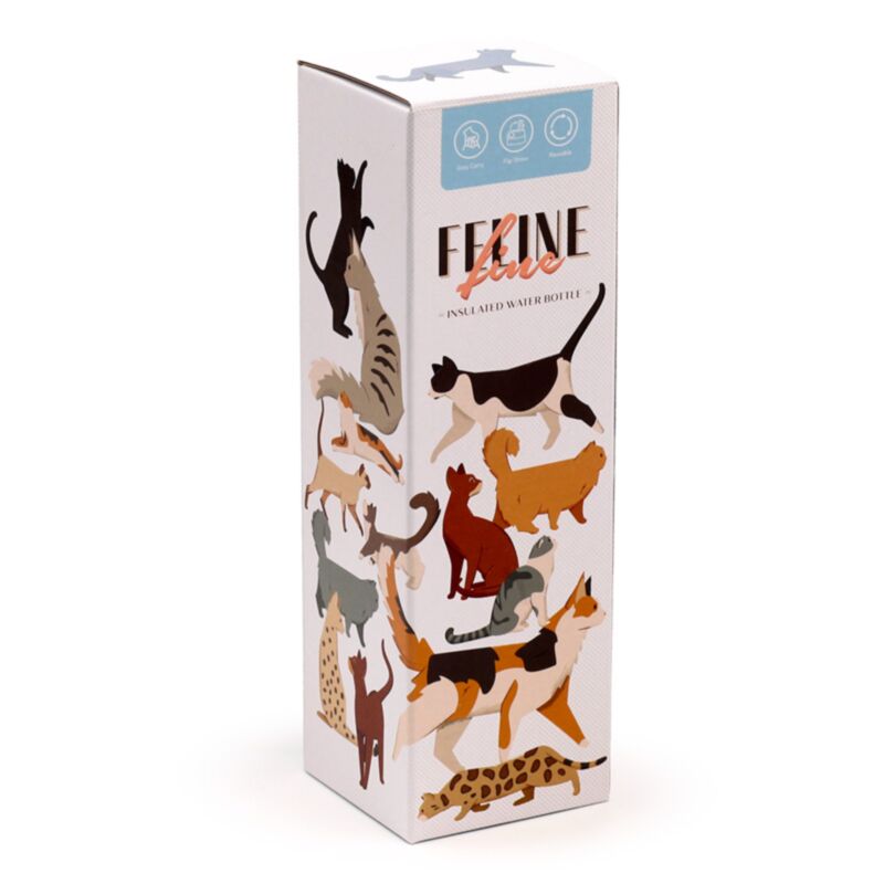 Feline fine katten thermosfles flip top 500ml