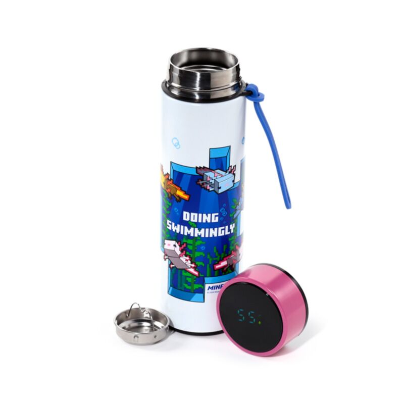 Union minecraft axolotl thermosfles 450ml thermometer