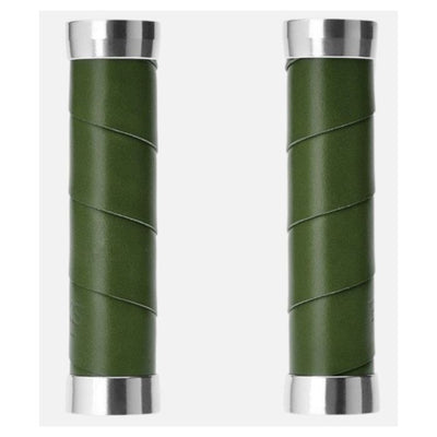 Brooks slender leather grips (130+130mm) - racing green