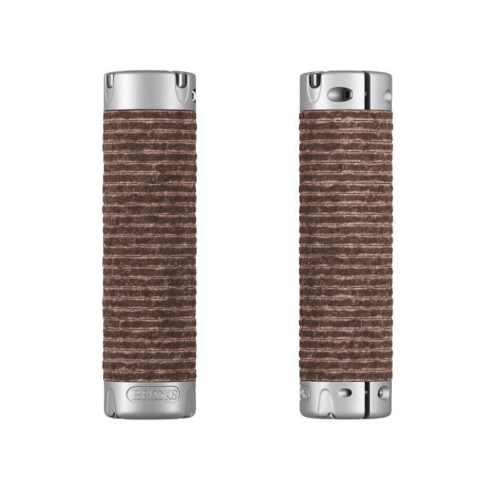 Brooks plump leather grips (130+130mm) - antic brown