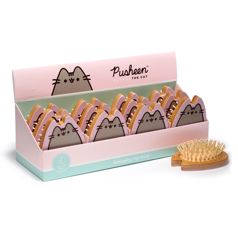 Union pusheen de kat-vormige bamboe haarborstel