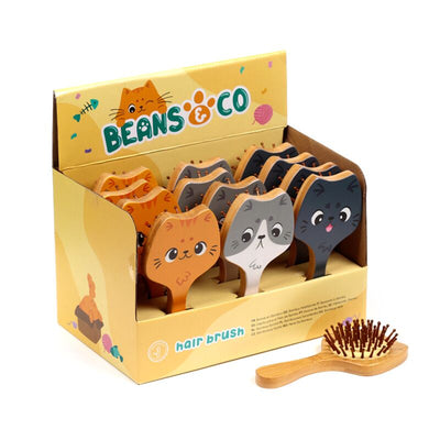 Beans co katten bamboe haarborstel