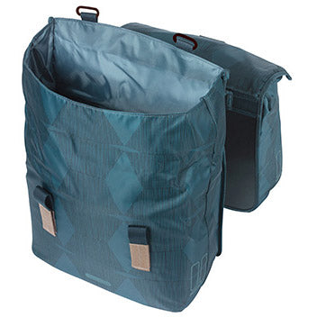 Basil dubbele tas elegance mik 40-49l rpet blauw