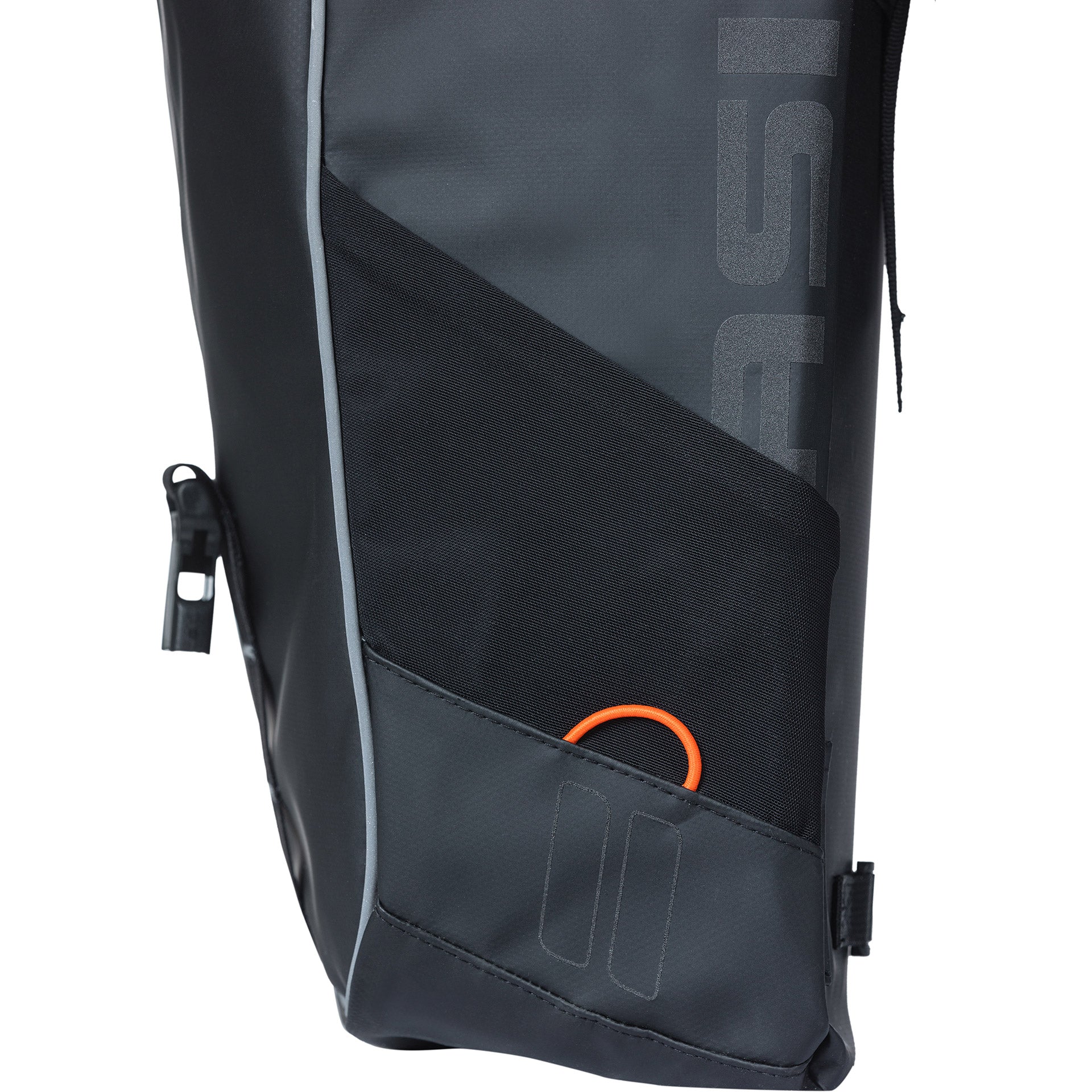 Basil dubbele fietstas miles tarpaulin mik 34 liter 13 x 25 x 37 cm - zwart oranje