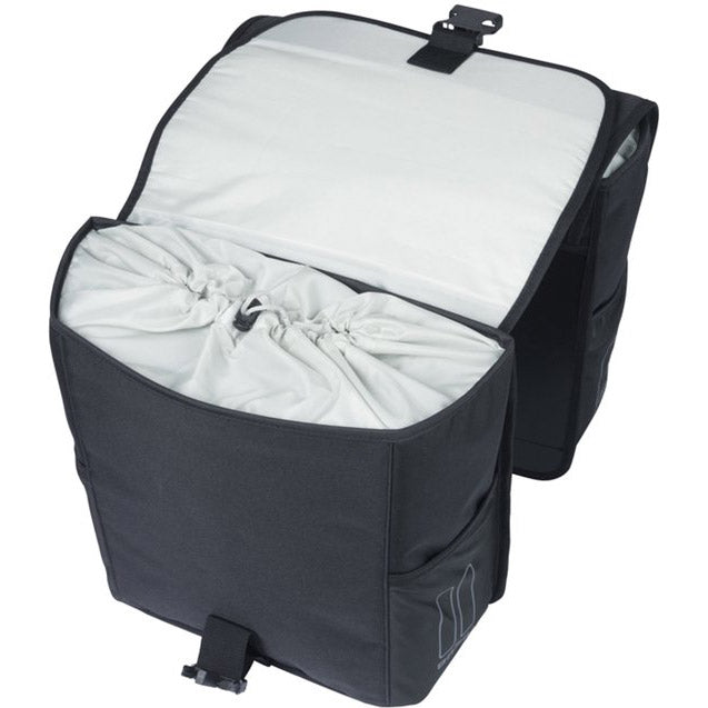 Basil tas go mik 2.0 dubbel zwart | 32l
