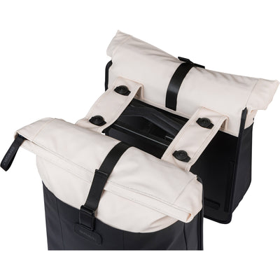 Basil tas vive dubbel wit zwart | mik | 35l