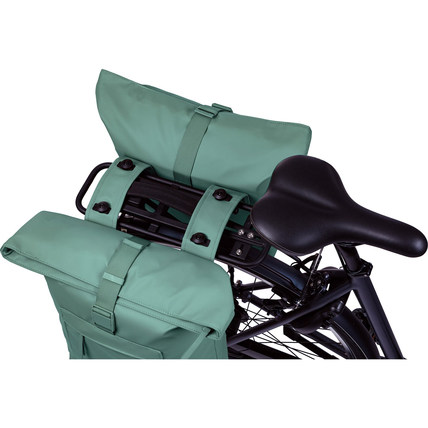 Basil b.v. dubbele fietstas basil brooklyn mik 41l 14 x 30 x 37 cm - groen