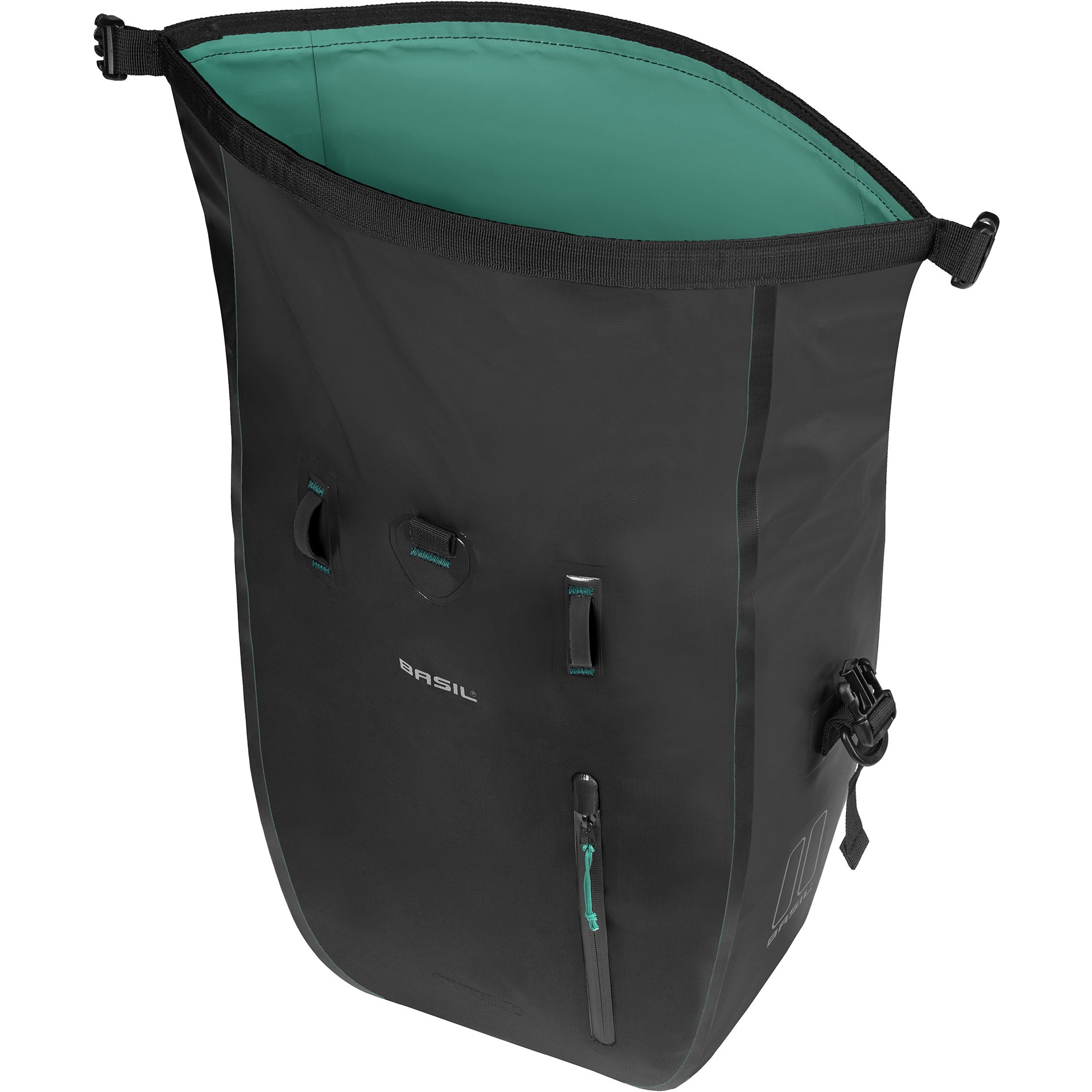 Basil enkele fietstas rivo l tarpaulin mik 25-31l 14 x 28 x 43 cm - zwart