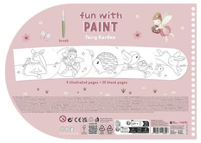 Little dutch verfboek fairy garden - knutselboek tekenen en schilderen, incl kwast en 4 kleuren verf - peuter kleuter - vakantieboek - speelgoed 3 jaar