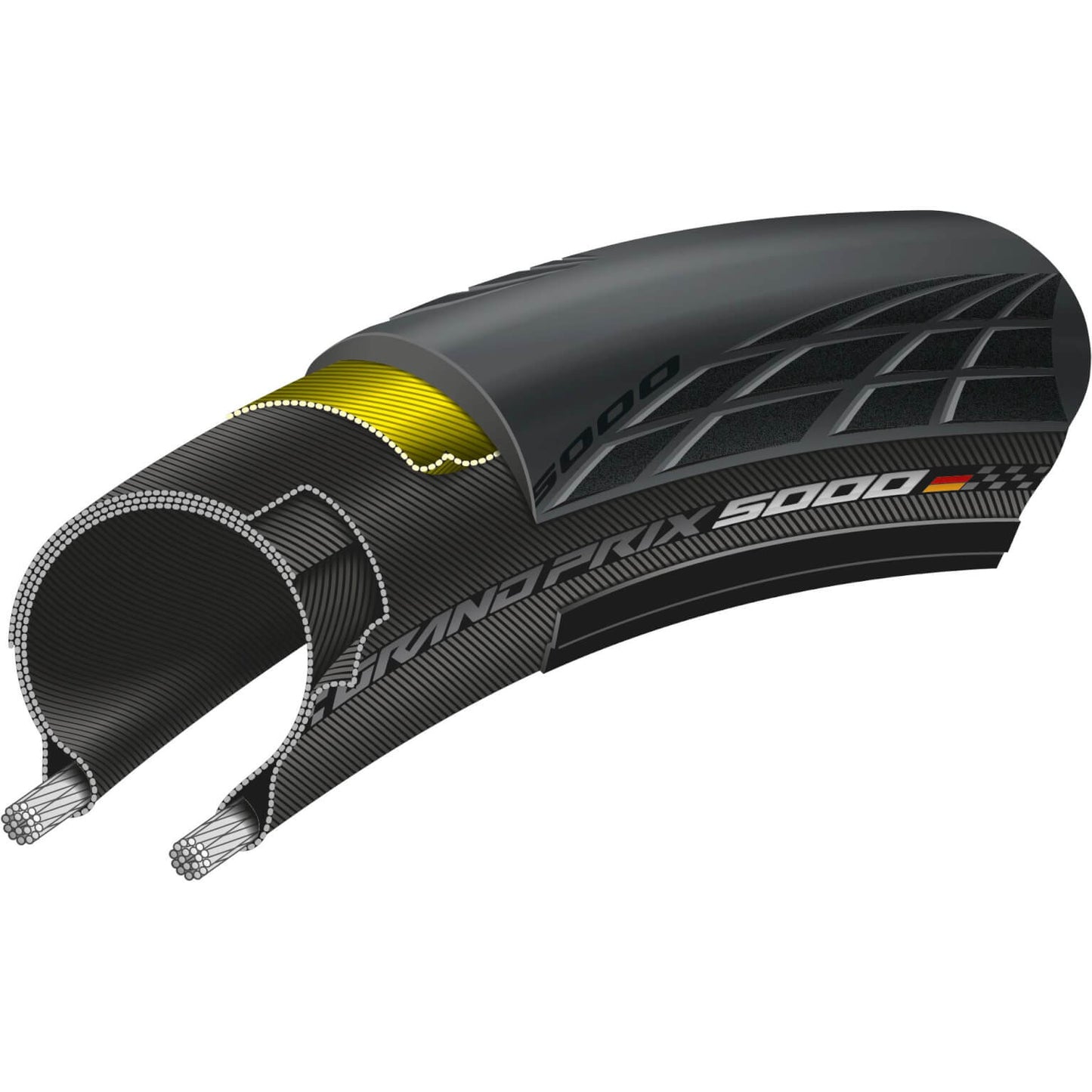 Continental Grand Prix 5000 - Racefietsband 28-622 - Zwart