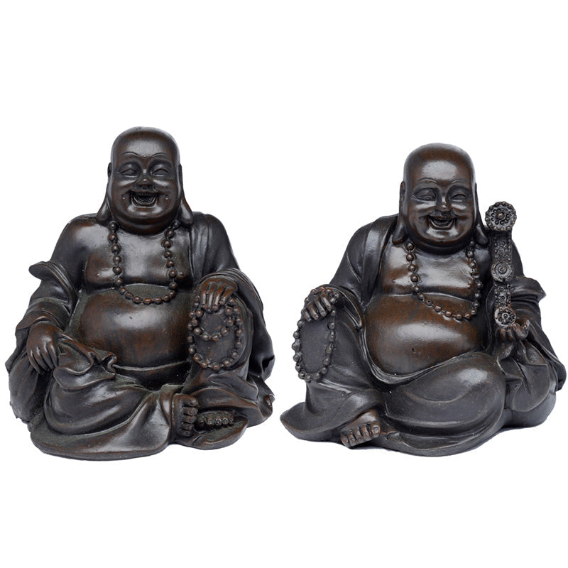 Peace of the east geborsteld hout effect chinese lachende boeddha