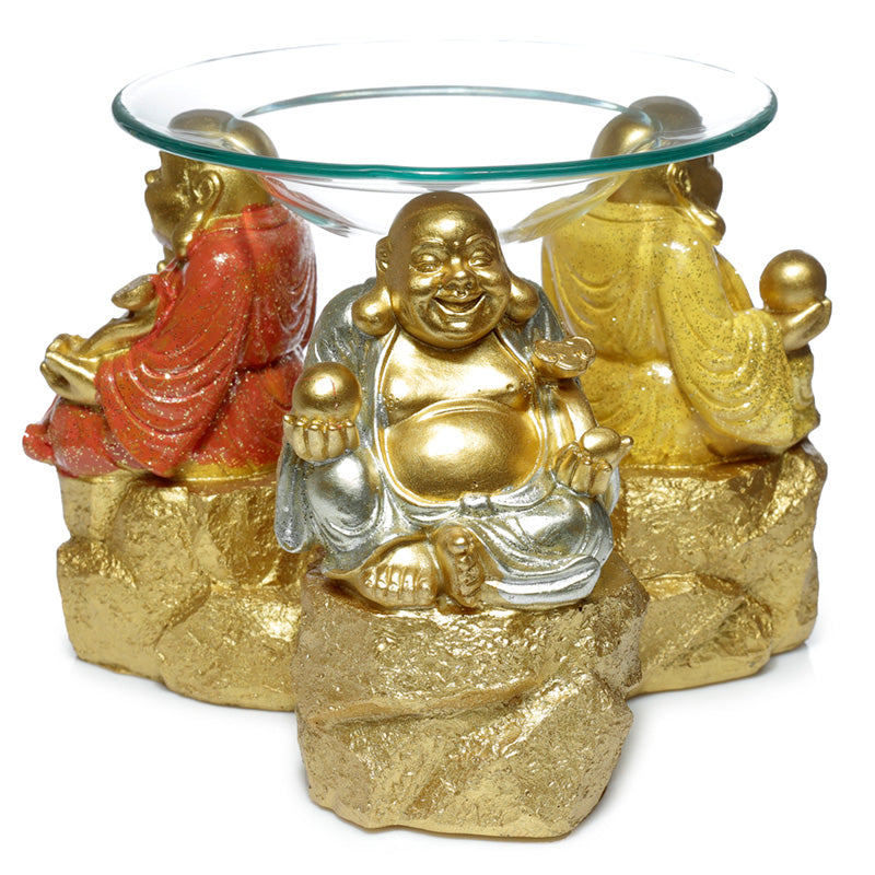 Geluk glitter chinese lachende boeddha olie- en wax geurbrander