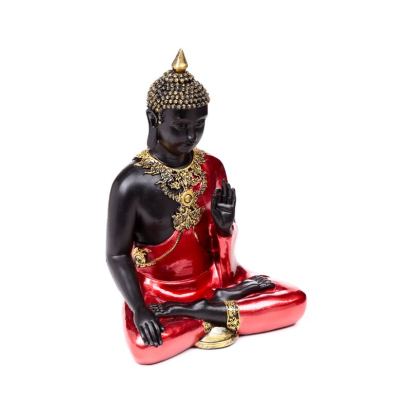 Rood, zwart goud thaise boeddha meditatie