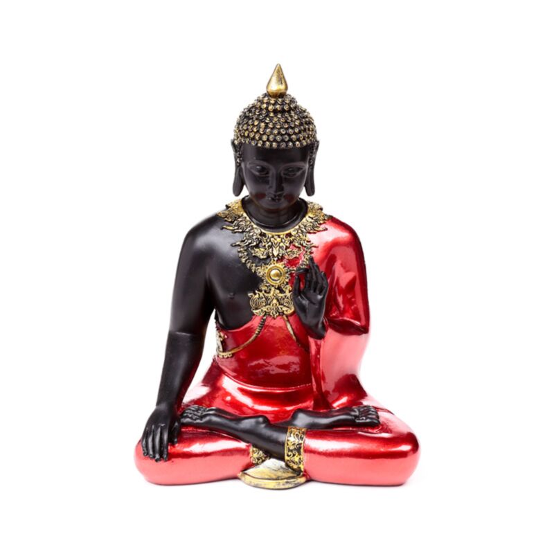 Rood, zwart goud thaise boeddha meditatie