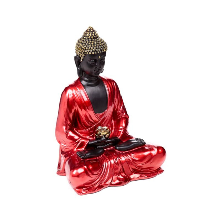 Rood, zwart goud thaise boeddha contemplatie