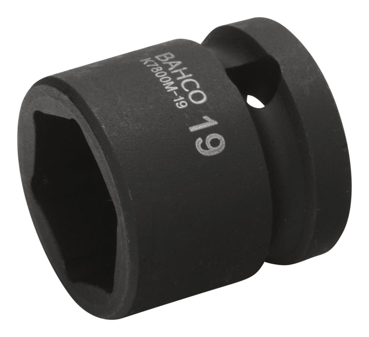 Bahco slagdop 1 2 | kort | zeskant | gefosfateerd | 19 mm - k7800m-19