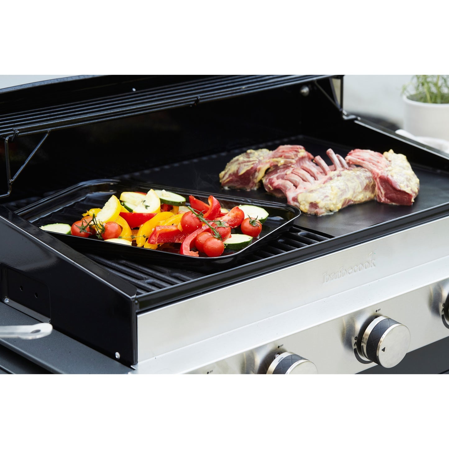 Barbecook herbruikbare grillpan uit email