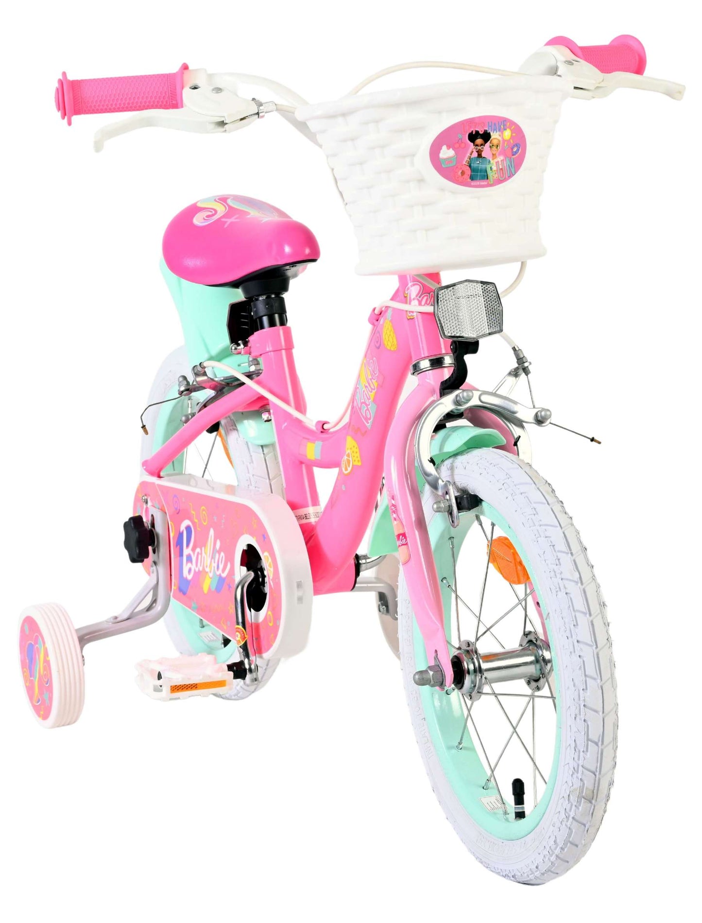 Barbie kinderfiets - meisjes - 14 inch - roze - twee handremmen