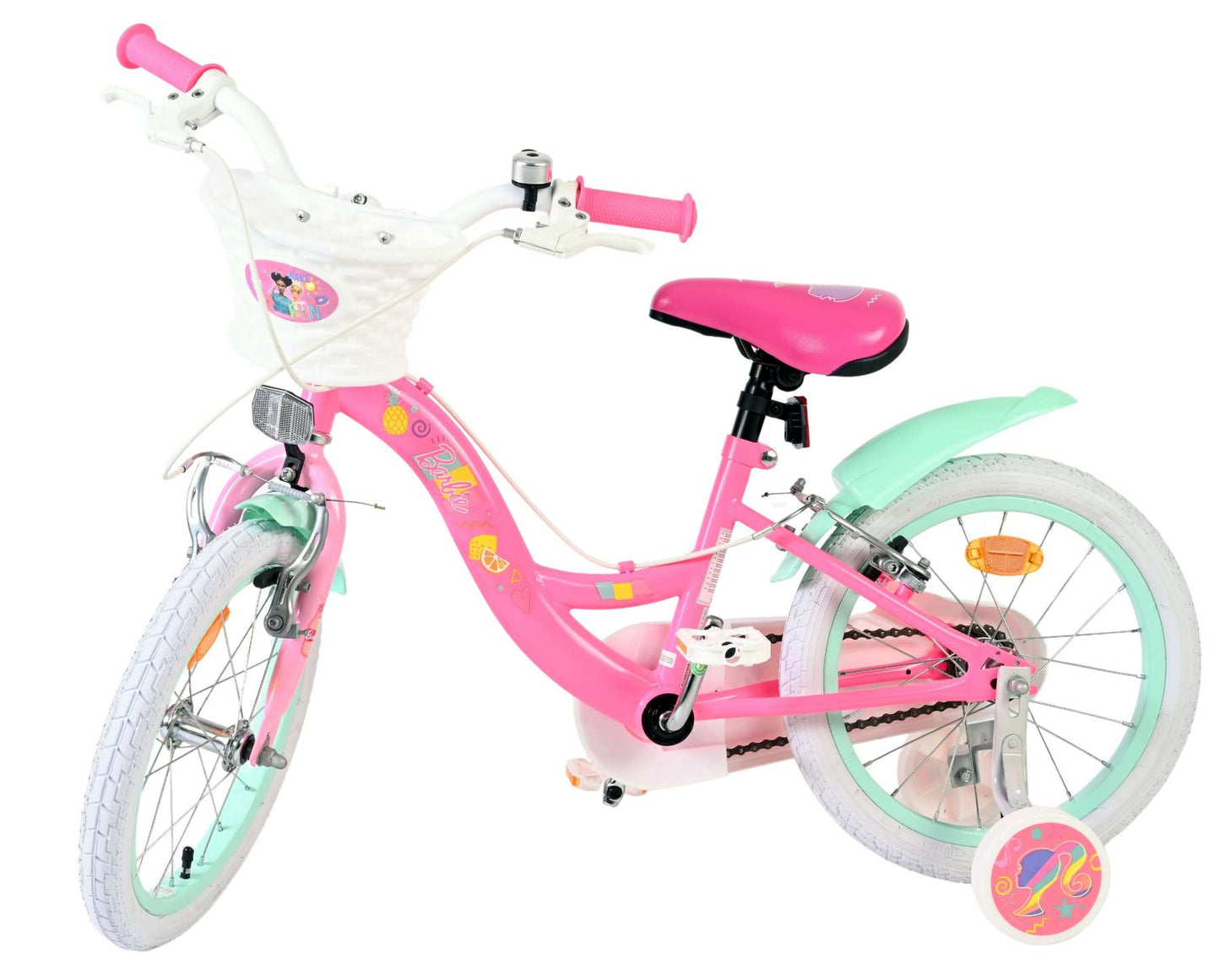 Barbie kinderfiets - meisjes - 16 inch - roze - twee handremmen