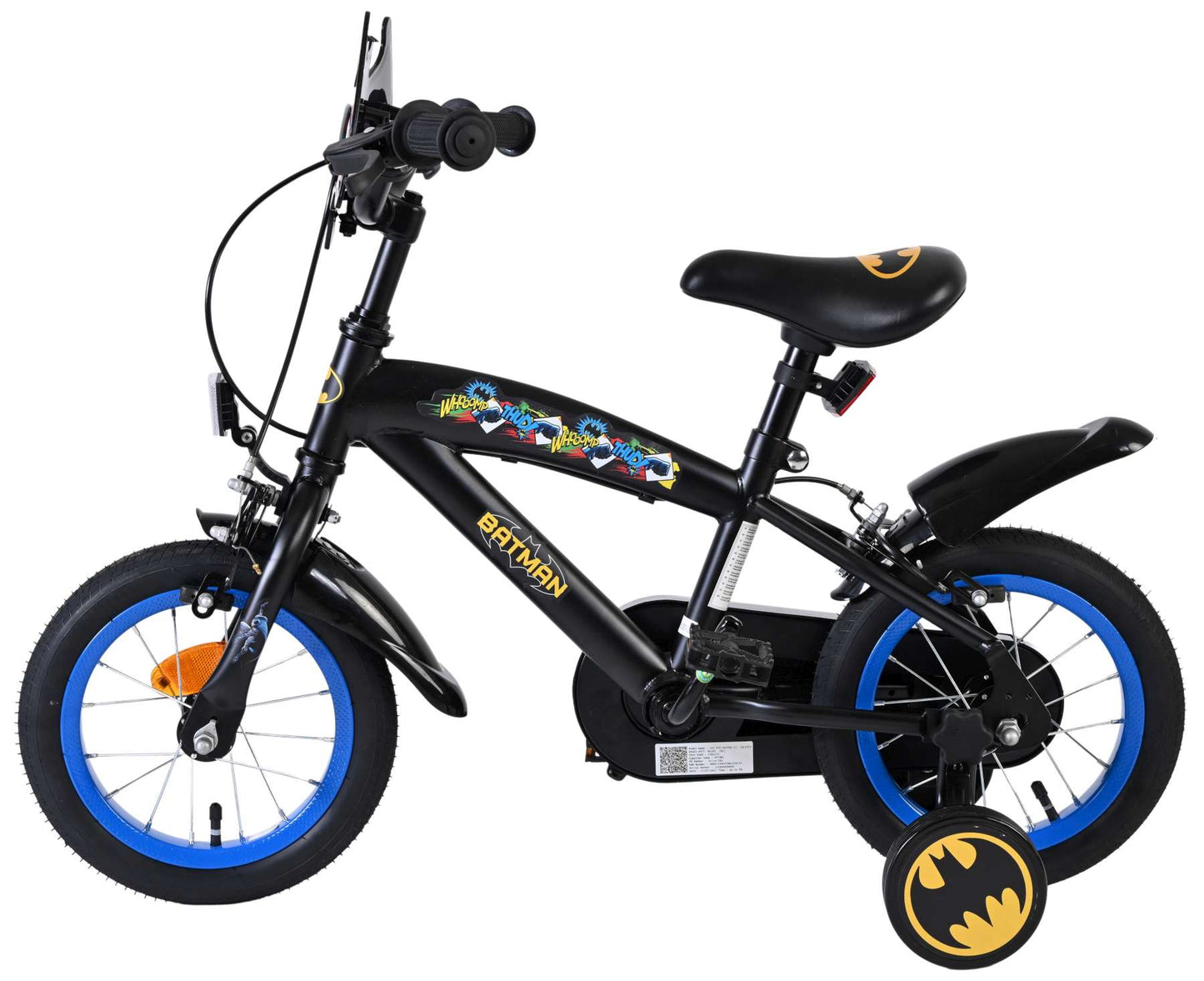 Batman kinderfiets - jongens - 12 inch - zwart - twee handremmen